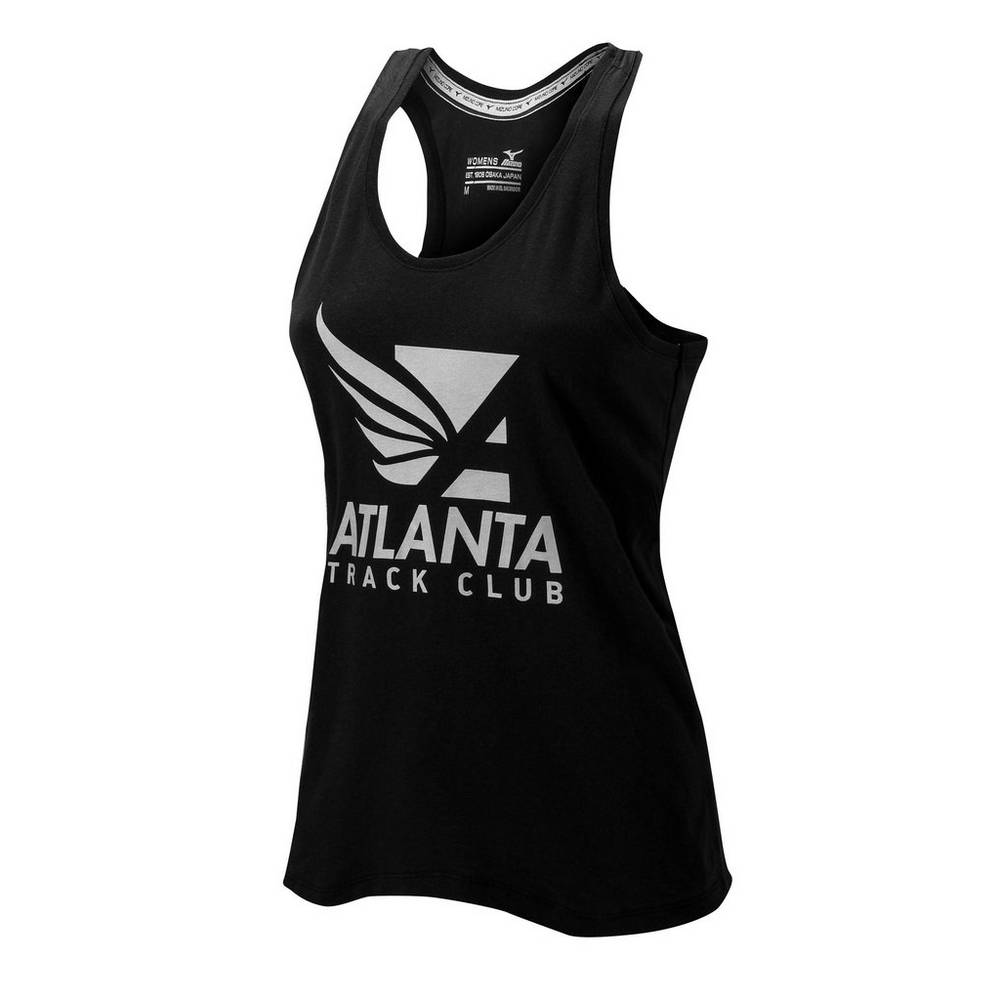 Camiseta De Tirantes Mizuno Atlanta Track Club Sport Mujer Negras Ofertas LIFZ-60814